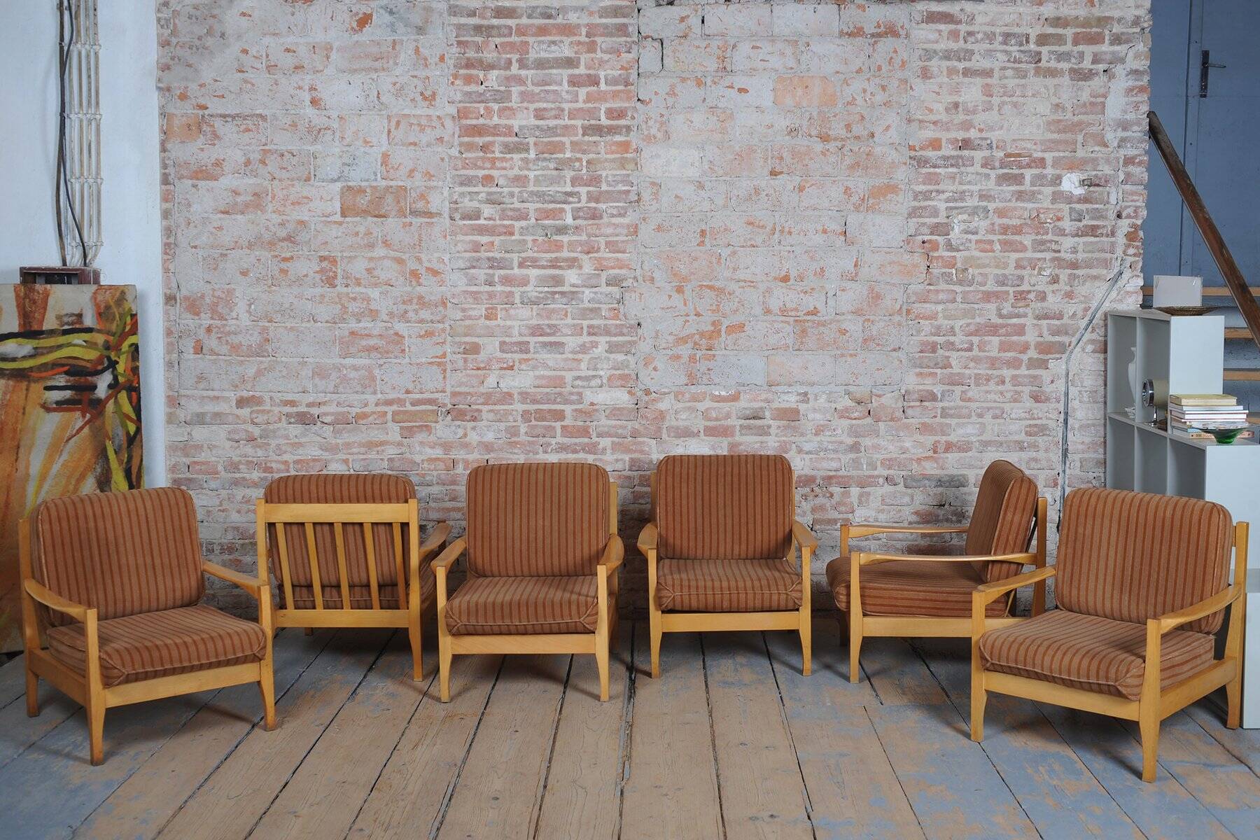 Mid-Century Armchairs from Jitona Soběslav, Czech, 1960s, Set of 6