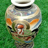 Vase de forme balustre porcelaine   « Satsuma »  Filets Or...