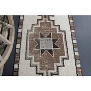 1970s Vintage Turkish Oushak Diamond Wool Runner 97x323