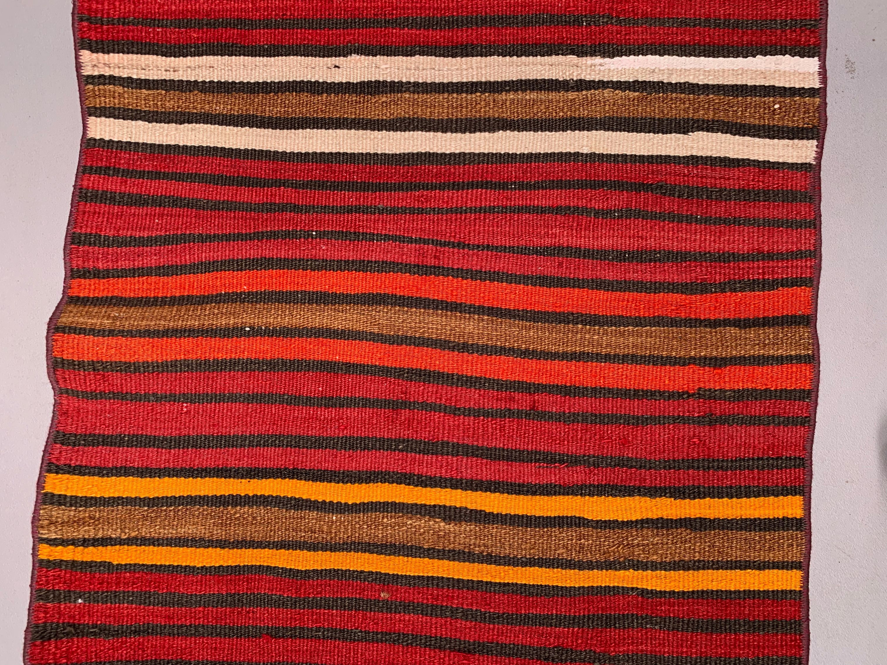 Old Turkish narrow Kilim Runner 324x57 cm shabby chic, vintage kelim