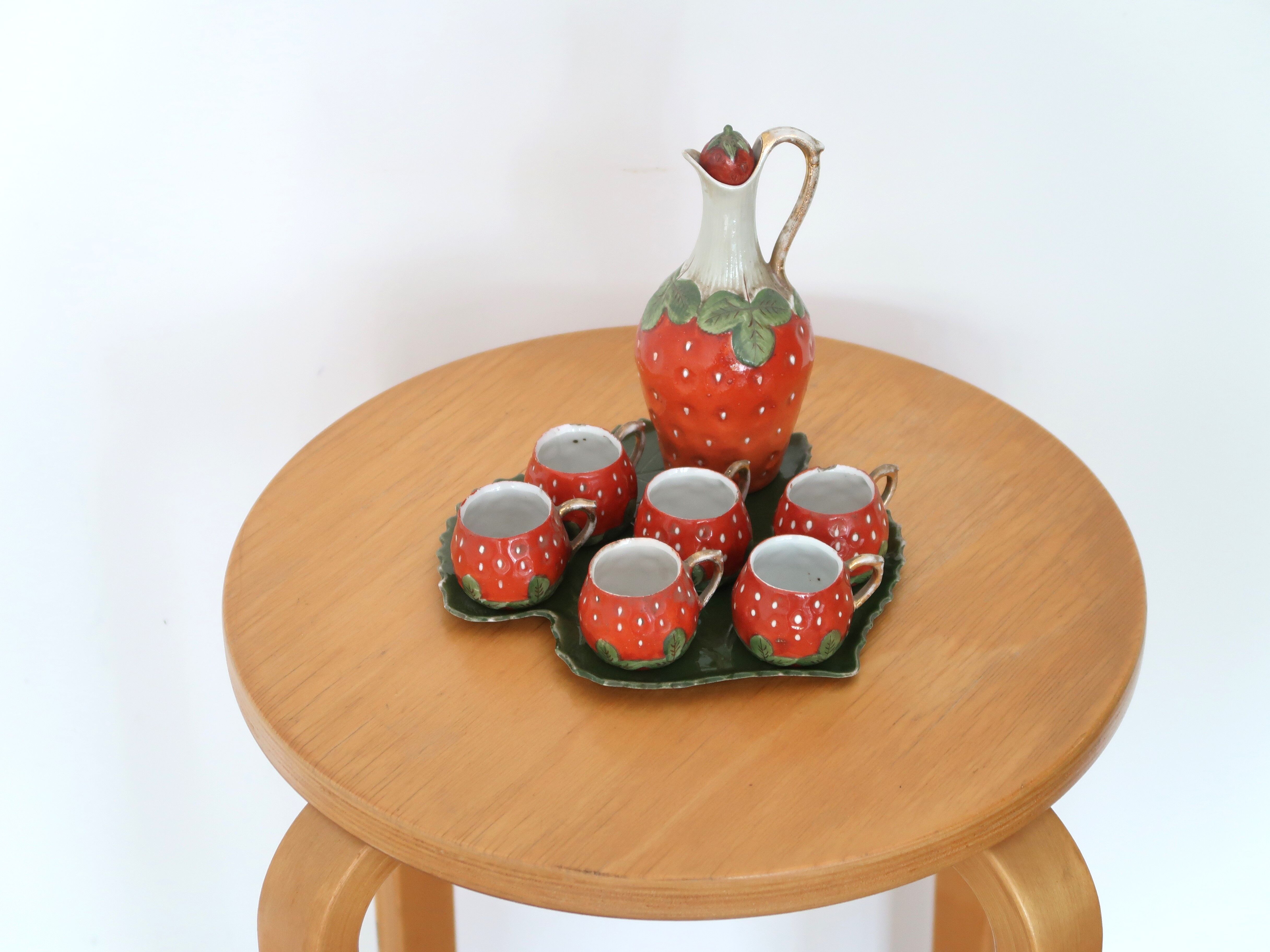 Antique strawberry liqueur service