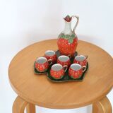 Antique strawberry liqueur service