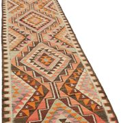 Turkish Handwoven Vintage Herki Kilim 90 cm x 344 cm