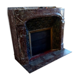 Red marble fireplace