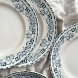 6 flat plates in iron earth “Athens” Saint Amand and Hamage