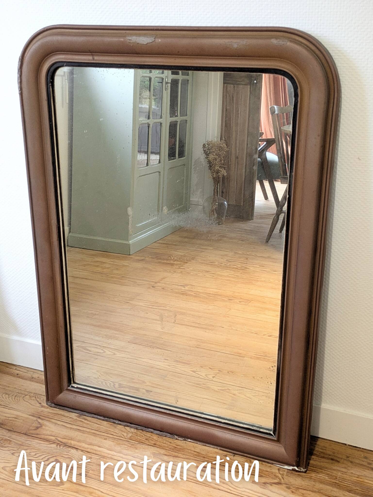 Antique Louis Philippe mirror from the 19th century, restored.