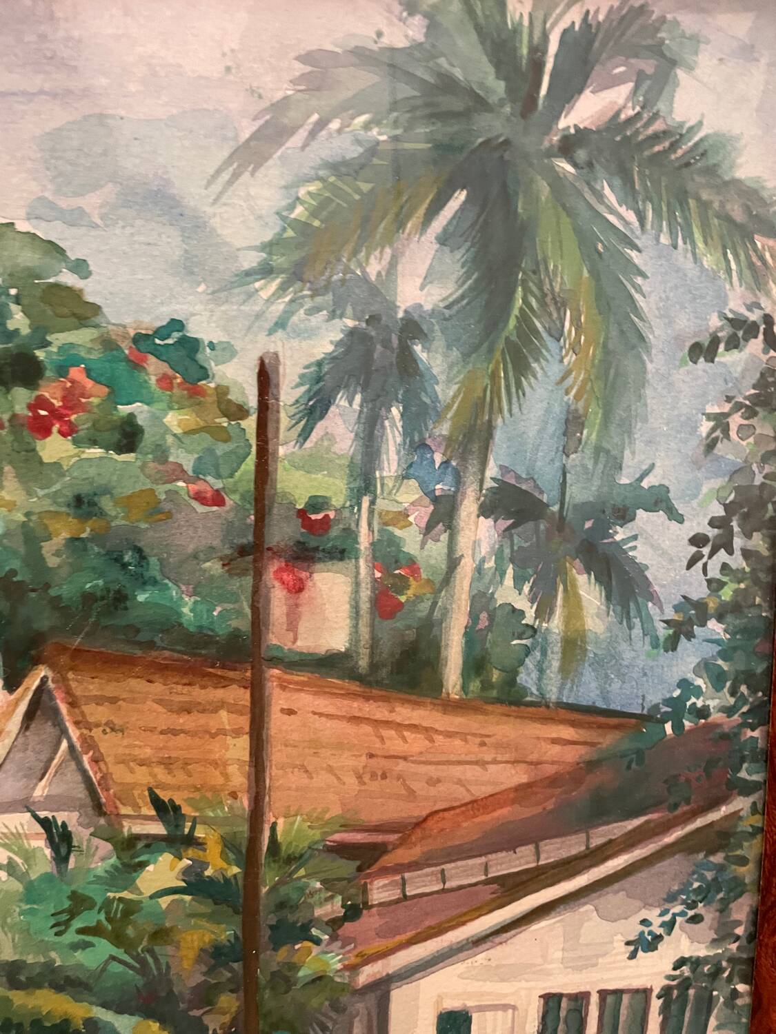 View of a palm-tree alley on an island, 20th century
