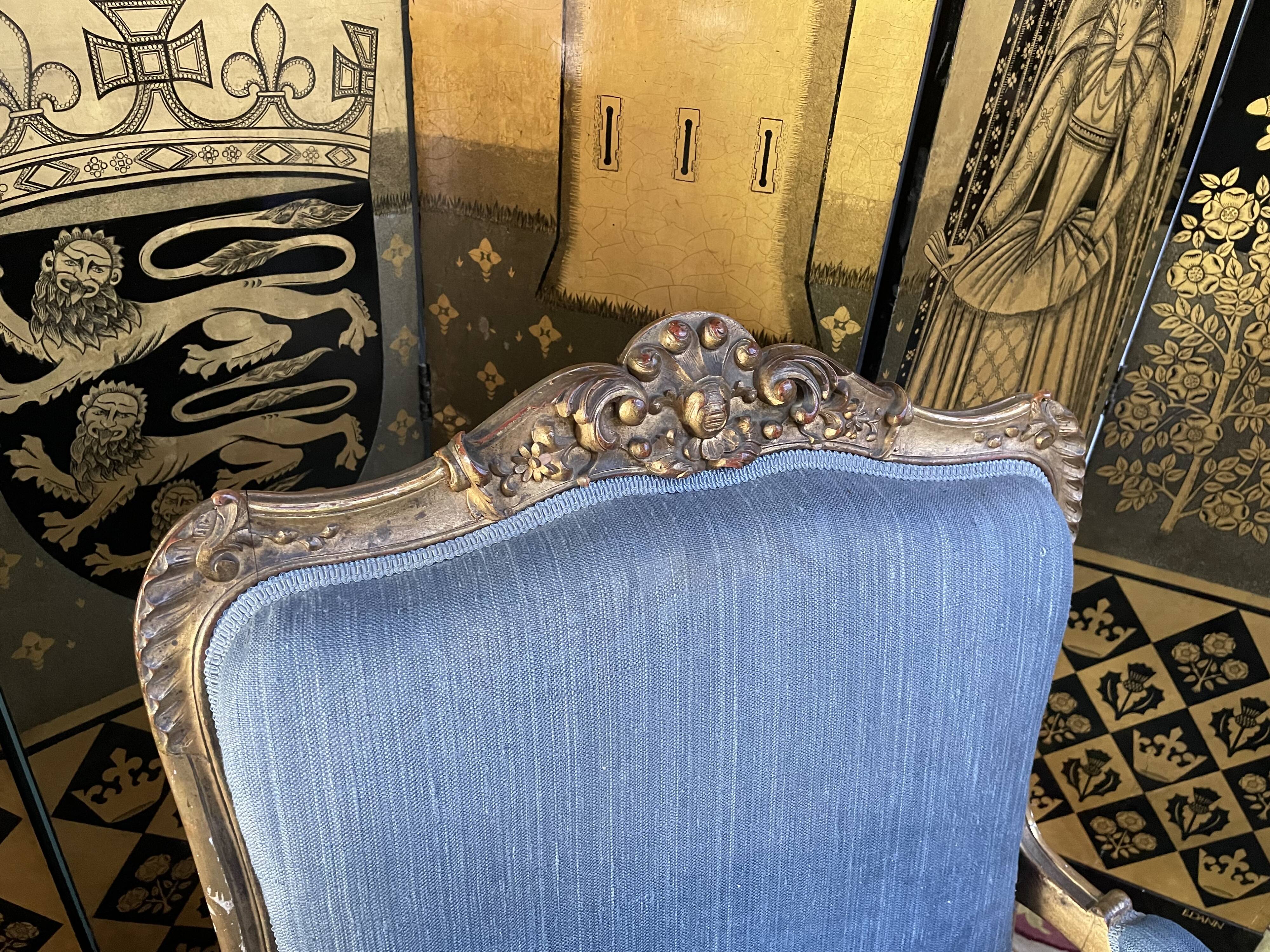 Complete living room louis XV style gilded wood 1900