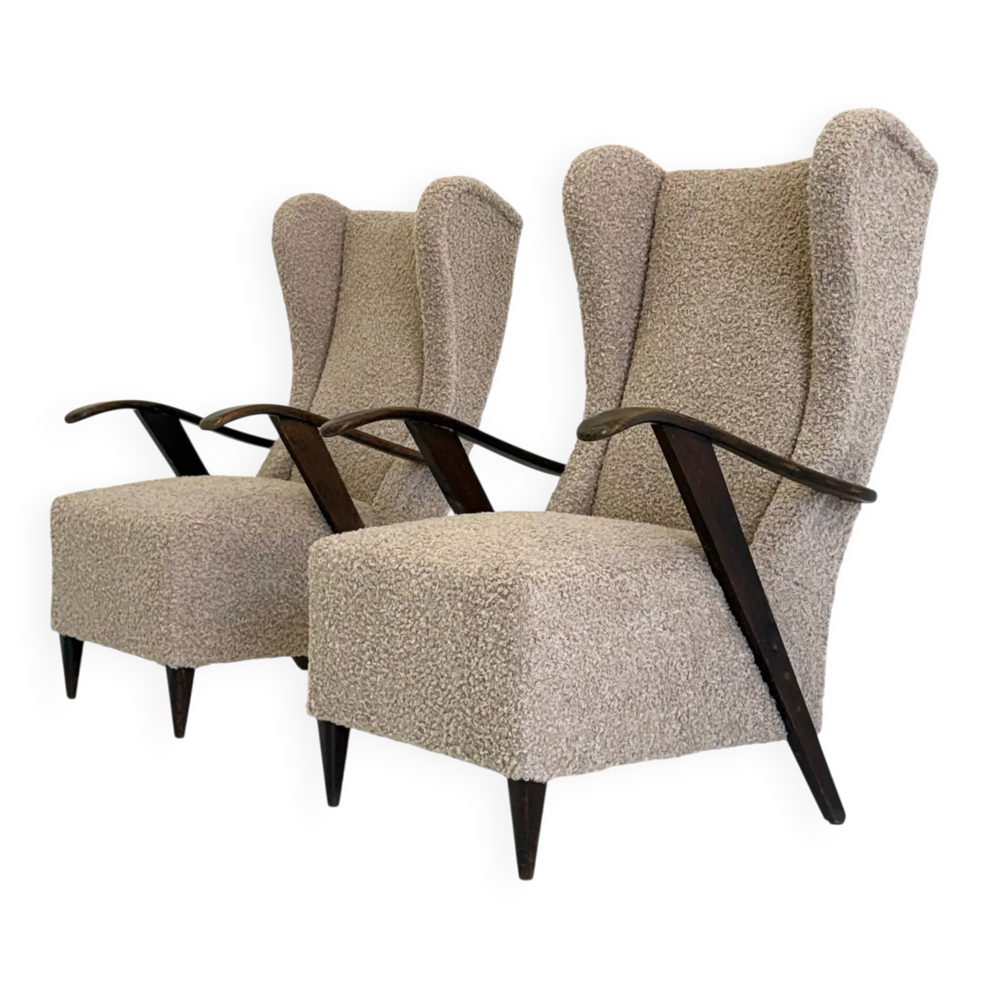 Melchiorre Bega armchair in beige bouclé