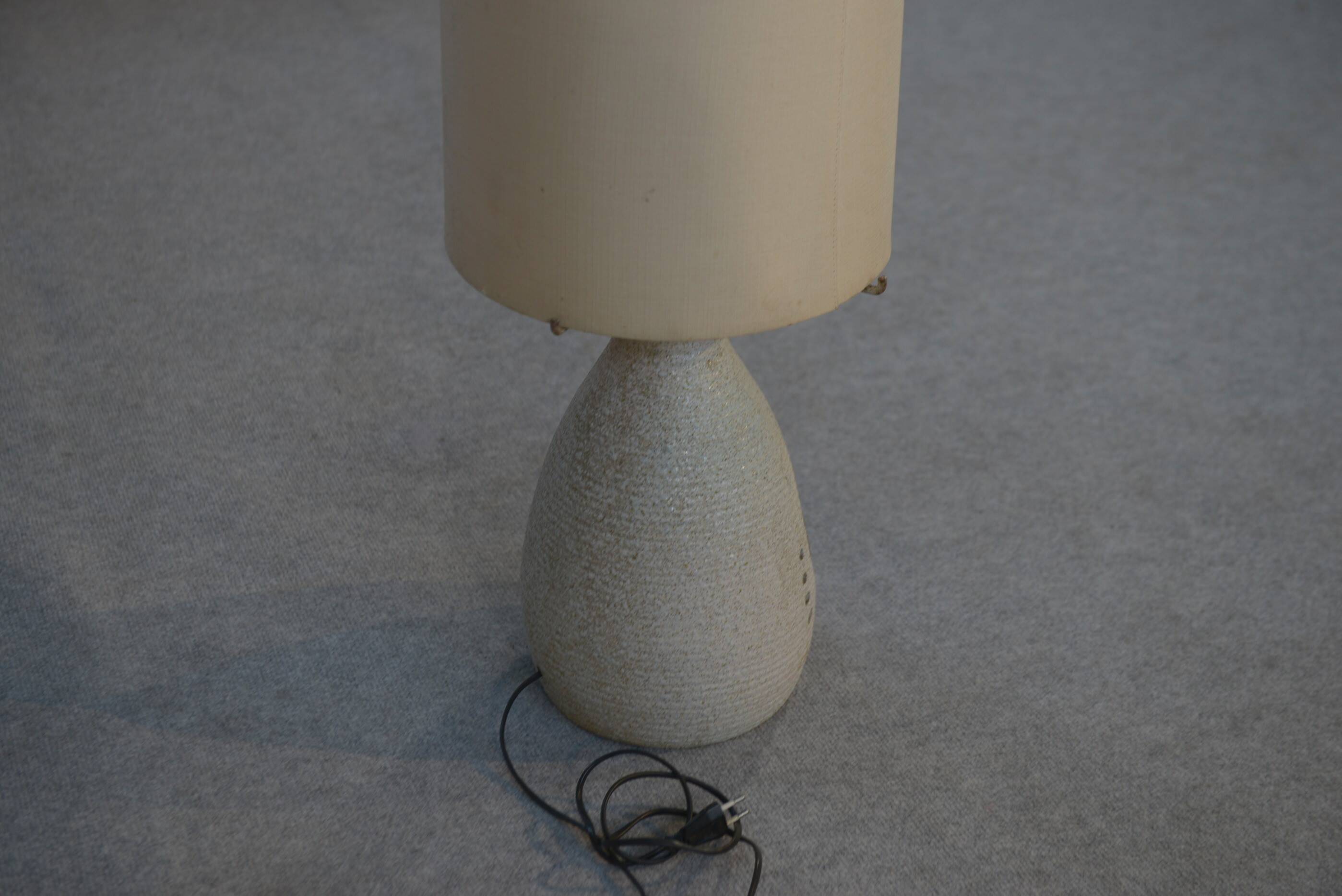 Accolay style lamp with tall beige shade, 1960s