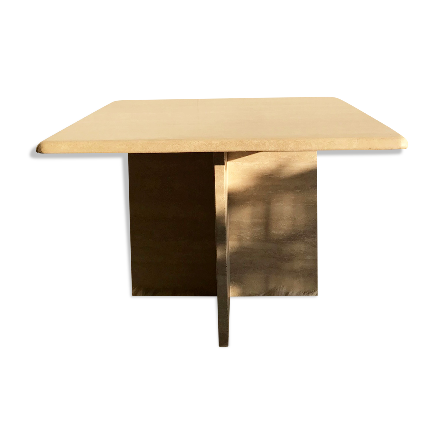 Square travertine coffee table - 60 x 60 cm