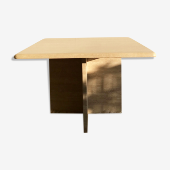 Table basse carrée en travertin - 60 x 60 cm