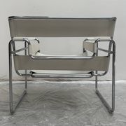"Wassily" armchair by Marcel Breuer for Gavina in white leather.