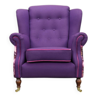 Fauteuil à oreilles classique dans le style de Howard & Sons, années 1960