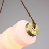 Mid-century opaline & brass pendant lamp