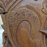 Important Indonesian bench in carved wood, Early 20th century