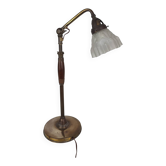 Italian vintage brass and wood table lamp by A. Perazzone Torino