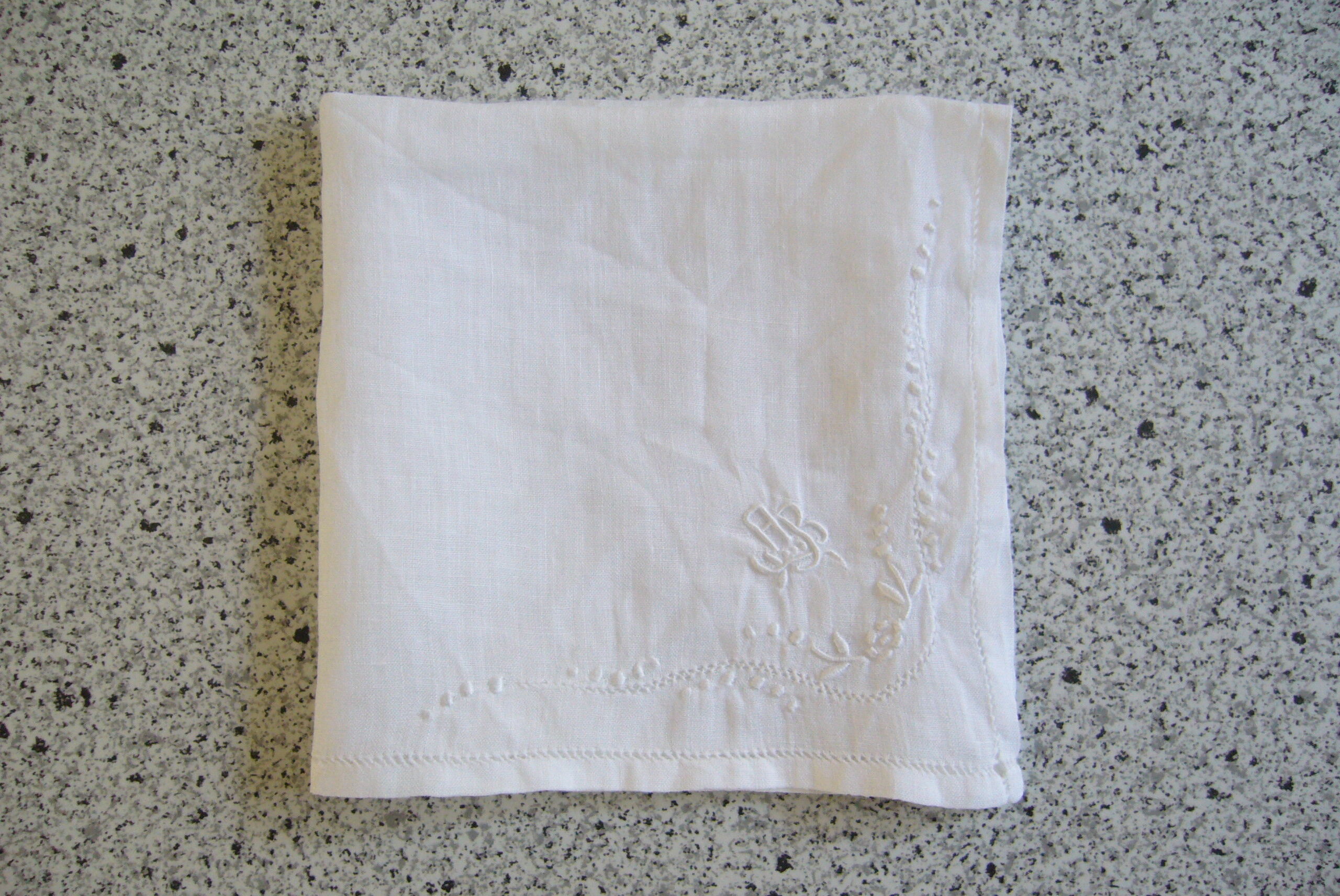 Handkerchief embroidered pouch AB
