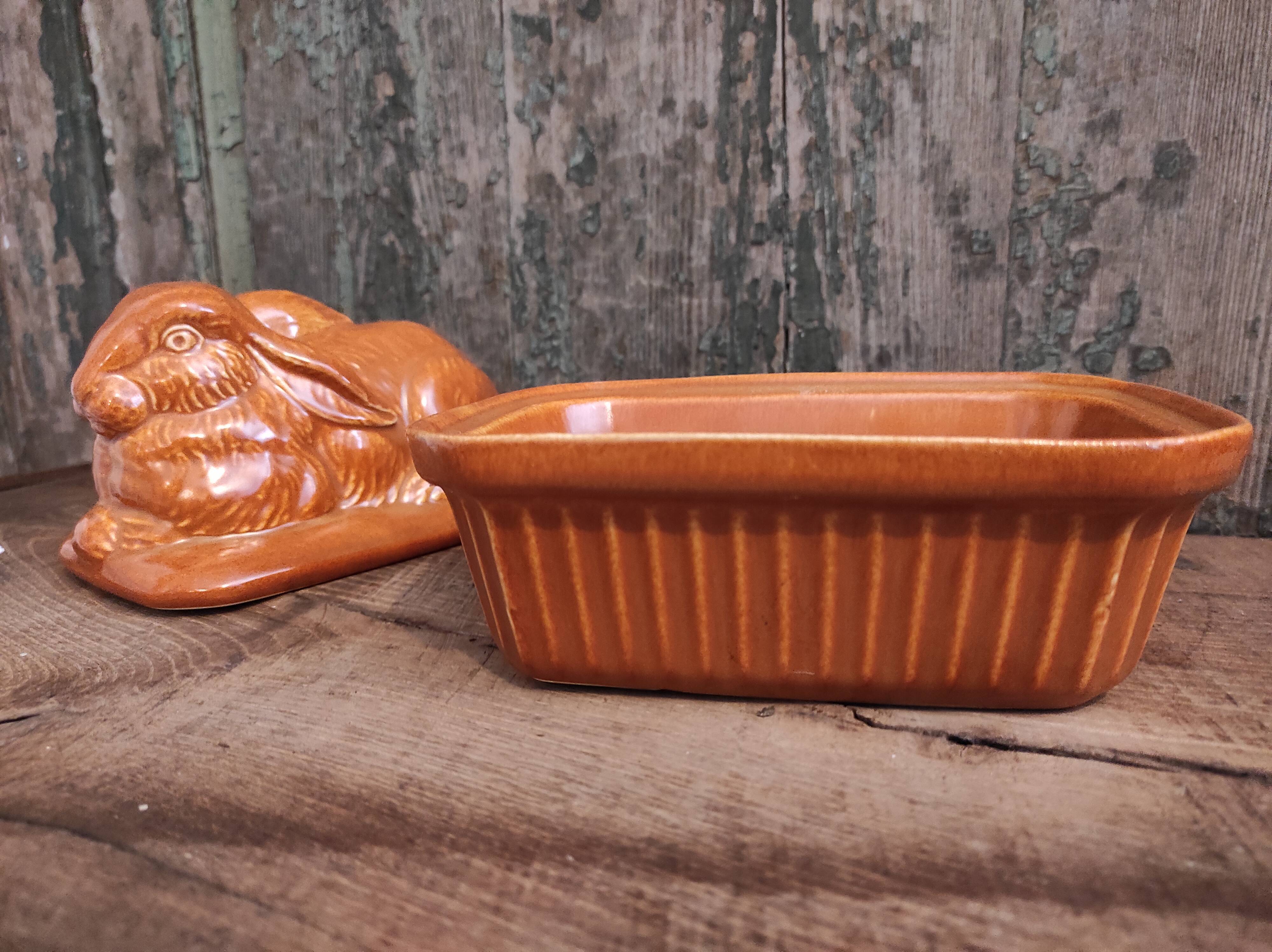 Vintage tureen for pâté rabbit shaped