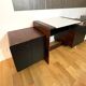 Space Age vintage desk from the 1970s in wood and black.