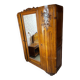 Antique Art Deco solid wood wardrobe with mirror