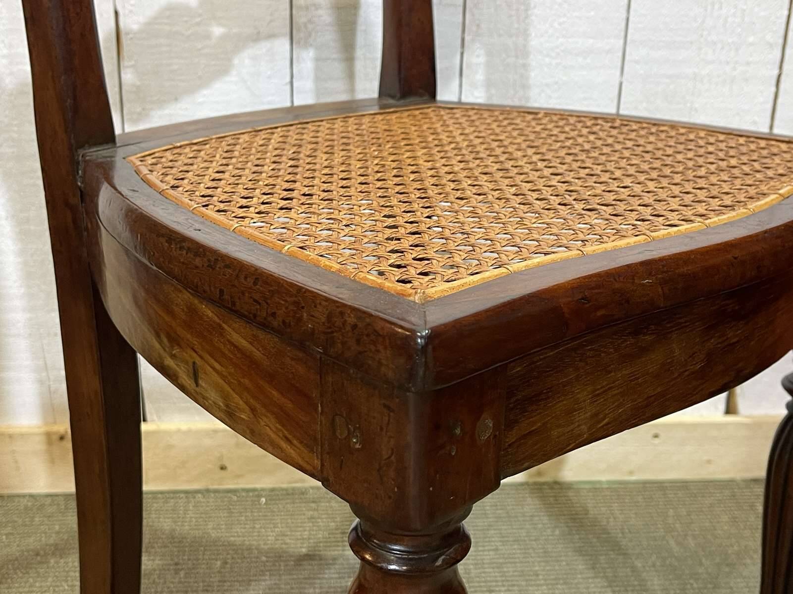 Set of 8 Louis Philippe 19th century mahogany chairs with caned seats