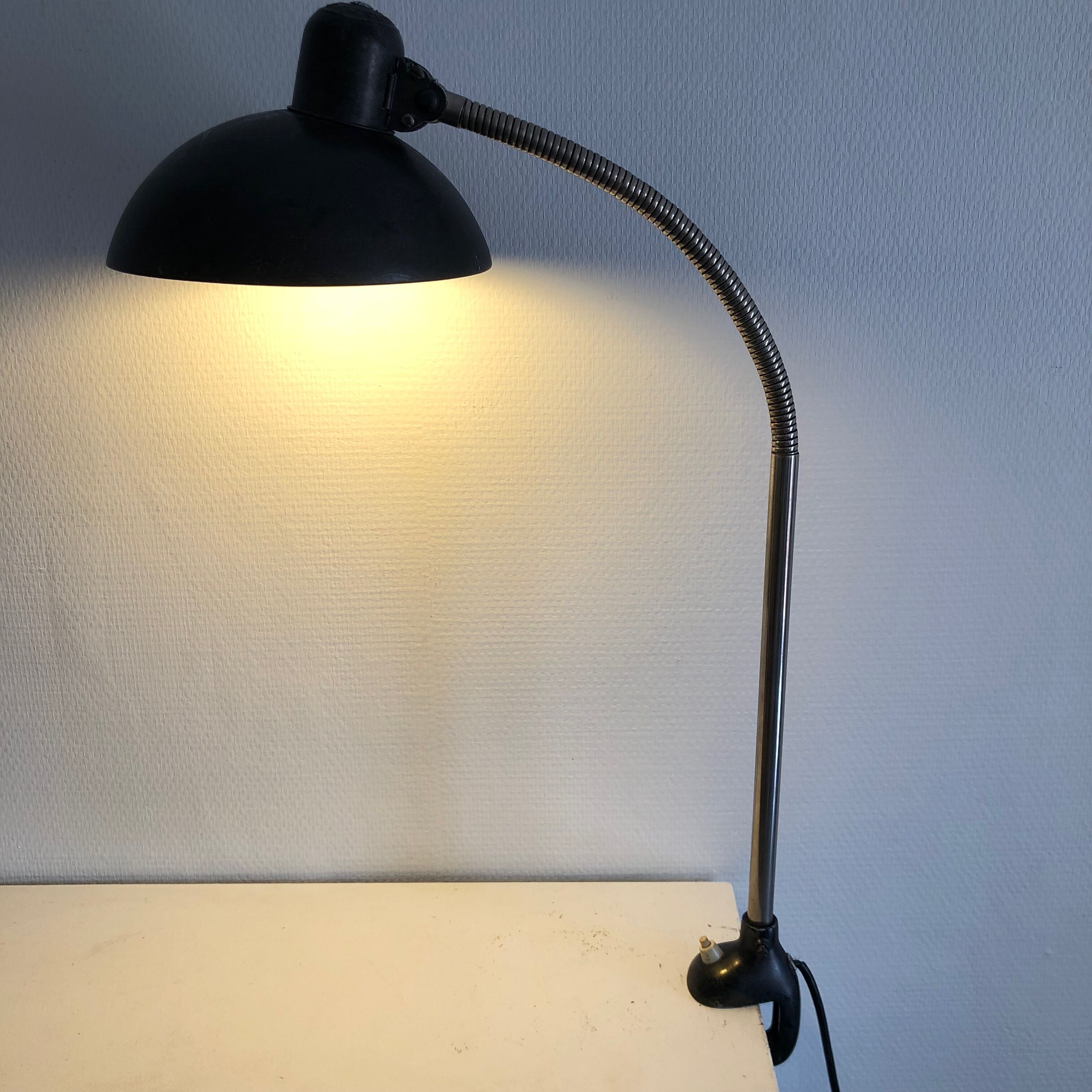 Lamp factory vise Kaiser Idell 65 cm vintage 1950