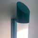 Simple cylindrical wall light in opal glass and turquoise metal, 1970s, Germany