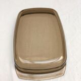 Dish vintage rectangular 35 cm arcopal smoked "gourmet" for oven