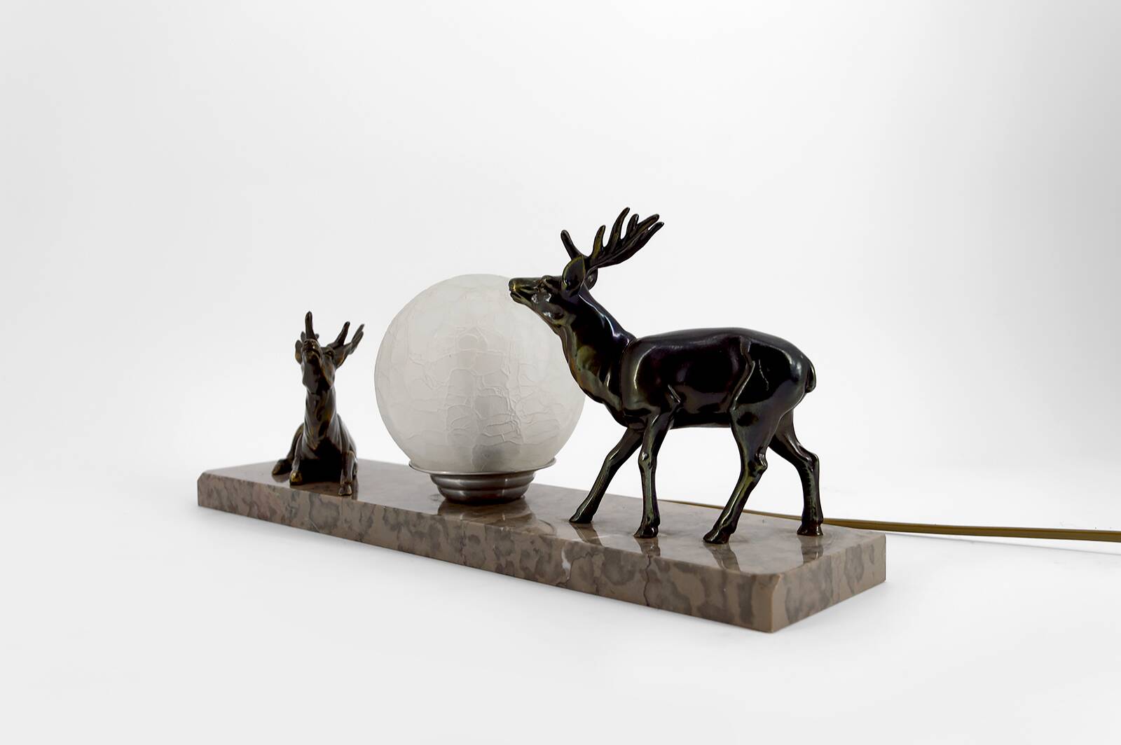 Veilleuse Art Déco aux cerfs – vers 1930