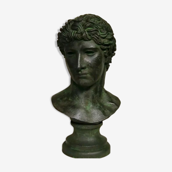 Buste Apollon greco romain magnifique patine bronze antique