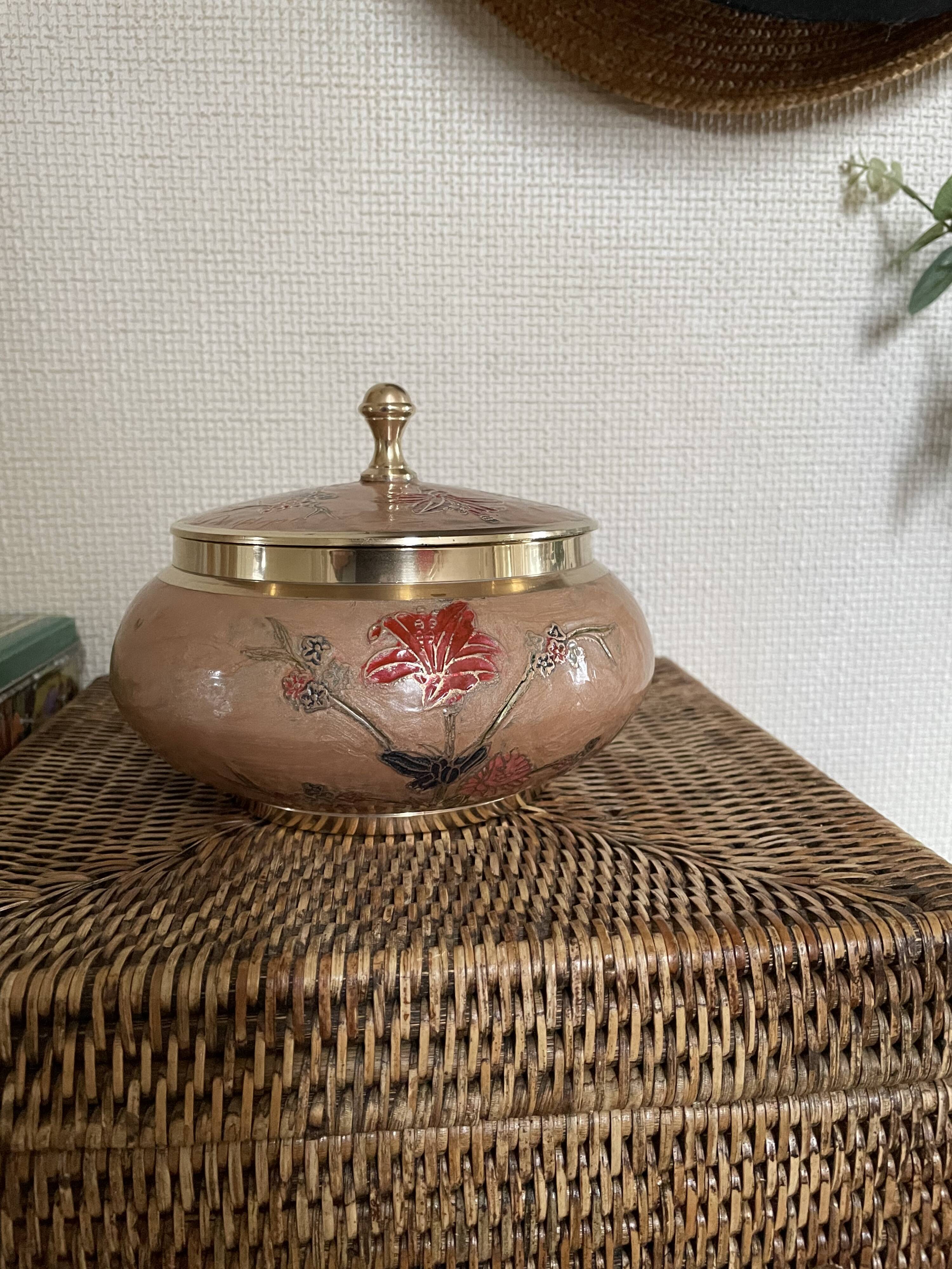 Cloisonné enamel candy box 70s