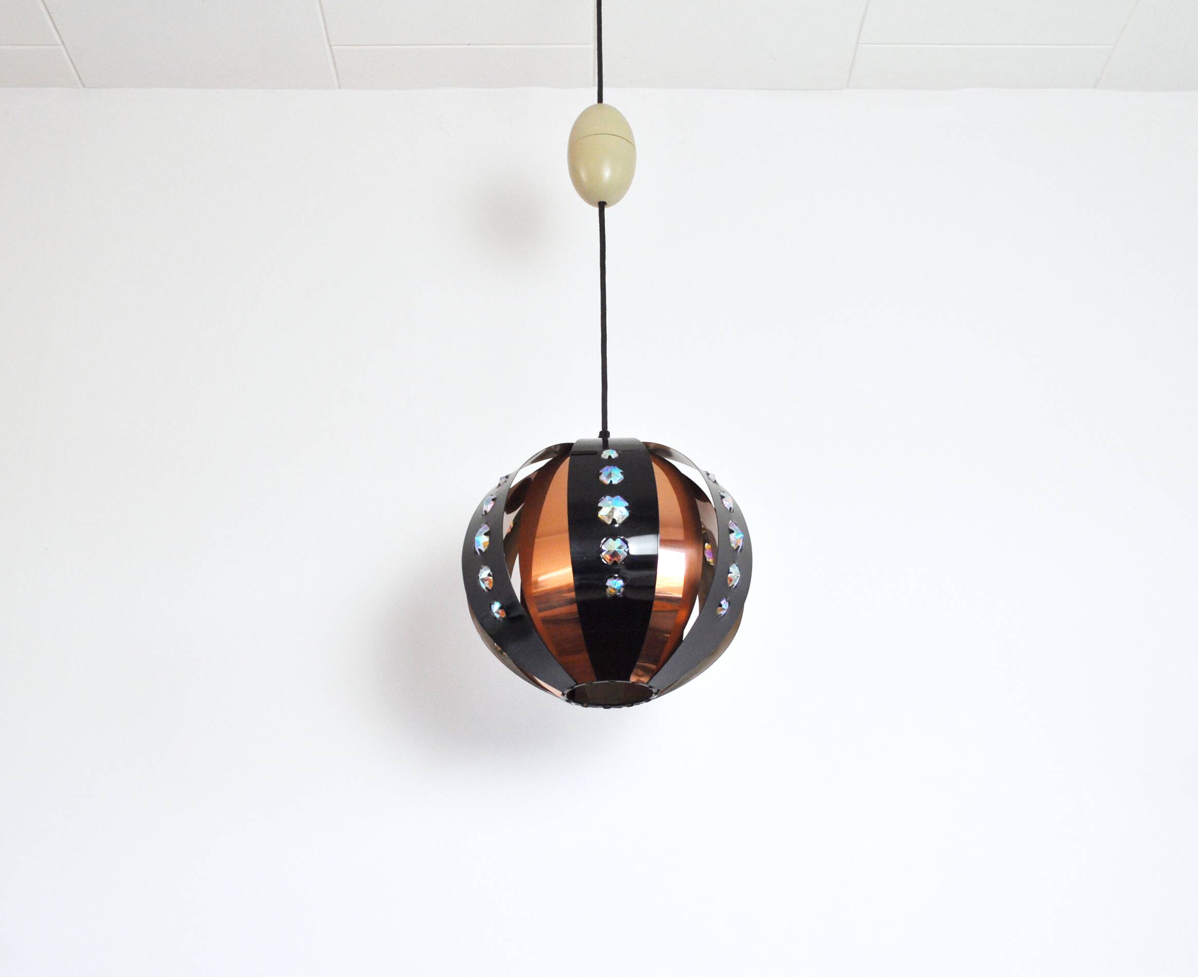 Danish copper pendant by Werner Schou for Coronell, 1970s