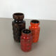 Set of three vintage pottery fat lava 'onion' vases made by Scheurich, Germany