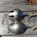 Silver metal salad cutlery