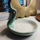 Duck-shaped trinket dish in glazed stoneware by J. C. Monange