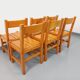 Set of 6 vintage Les Arcs chairs in pine from the 60s 70s