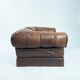 Brown Modular Leather Patchwork Sleeping Sofa Daybed, 1970s