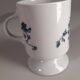 Set of 4 blue flower mugs / cups in Limoges porcelain Castel