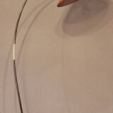 Mid century modern brass and perforated metal arc floor lamp, 1960s