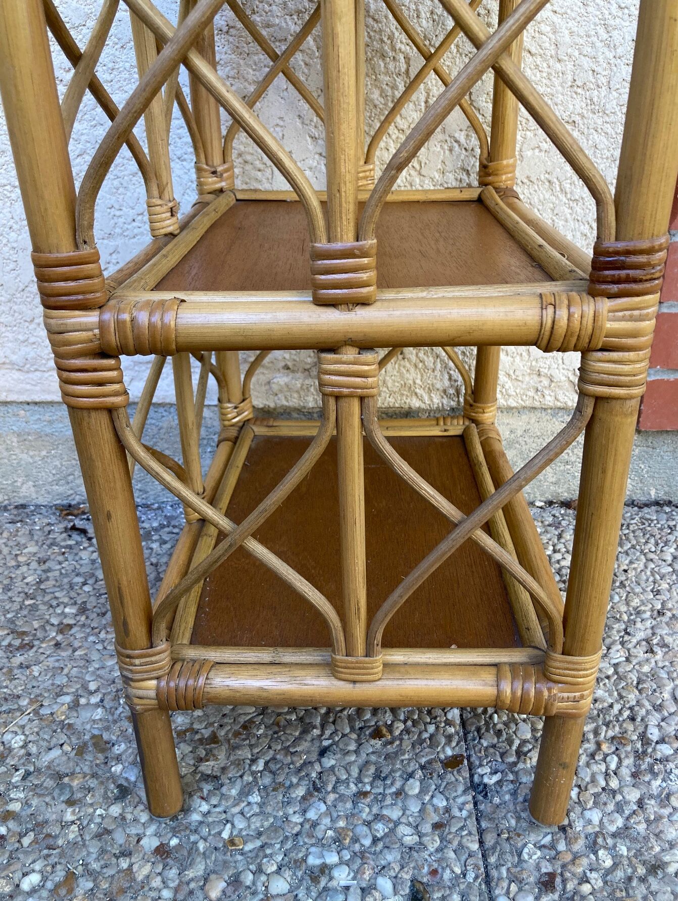 Vintage rattan shelf