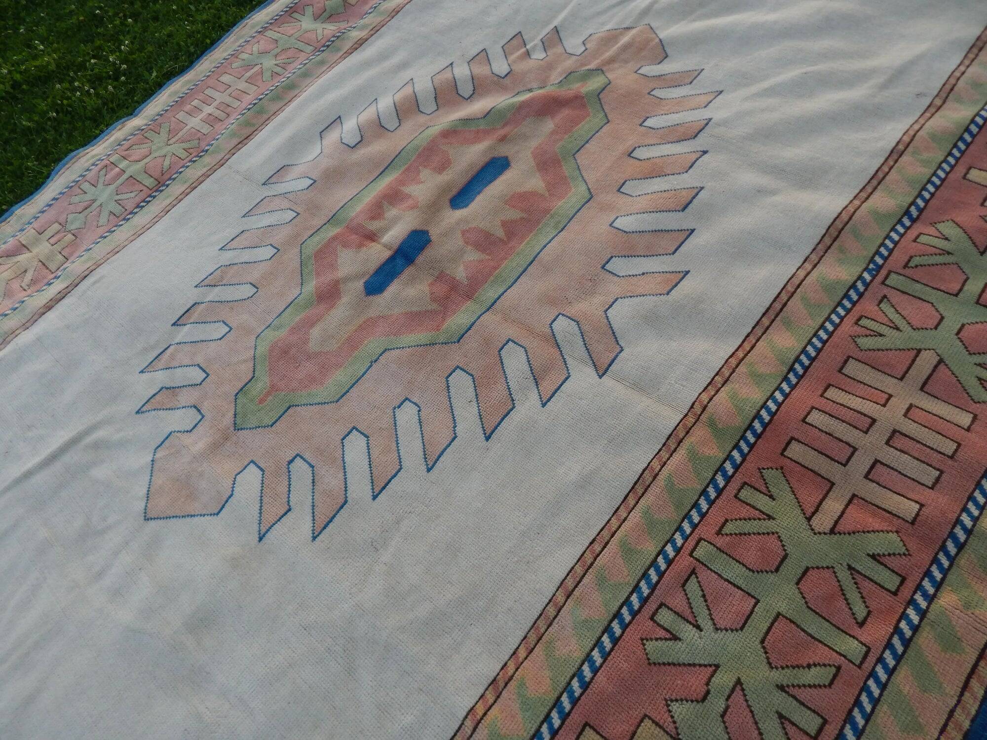 Vintage Turkish Oushak rug 238x350 cm