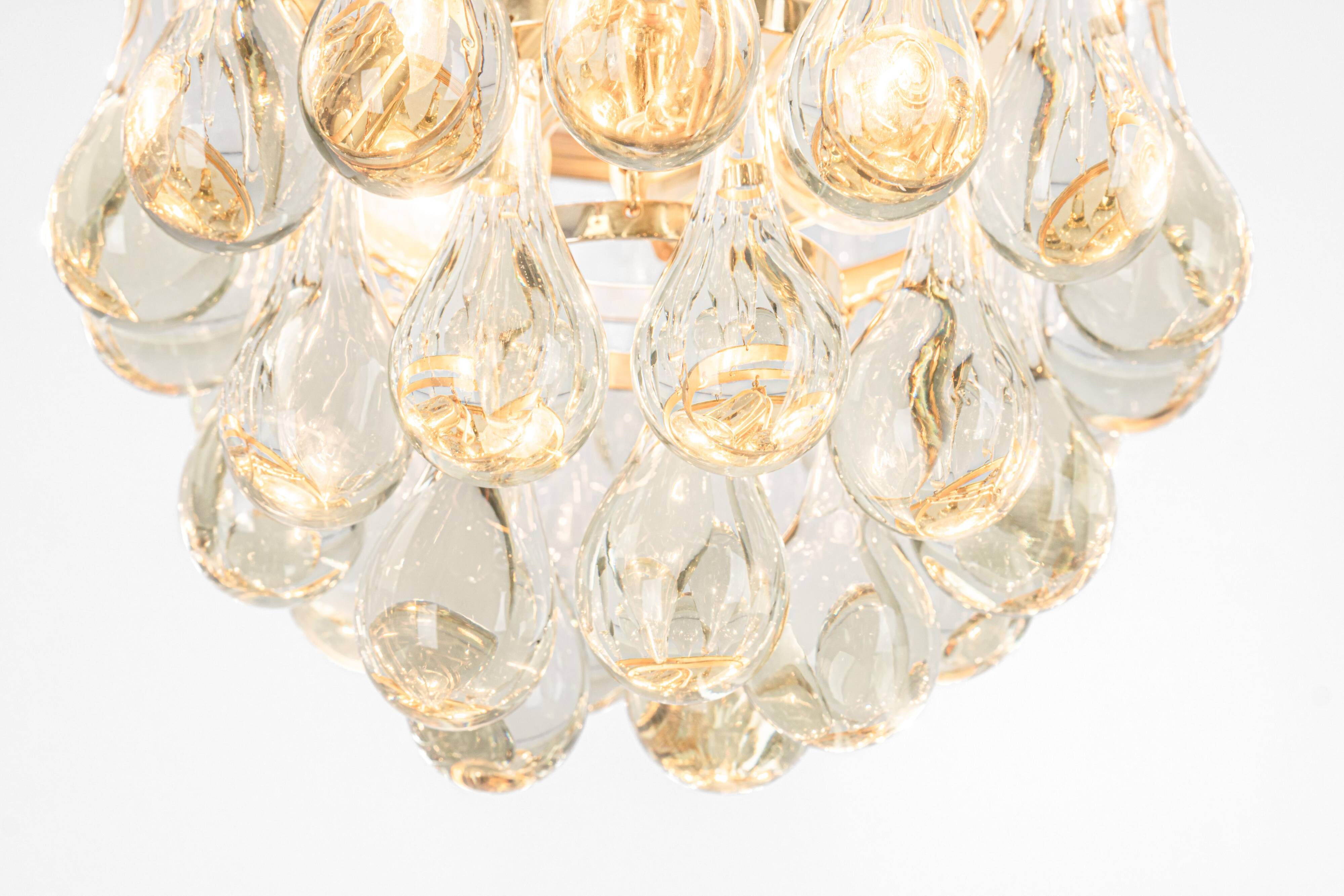 Small Murano glass ceiling pendant in the shape of a drop by C.Palme, Germany, 1970s.