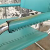 Pair of cantilever in leather and chrome 1970