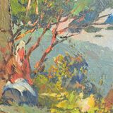 Fortuné Car (1905-1970) painting of a Provençal landscape, oil on canvas.