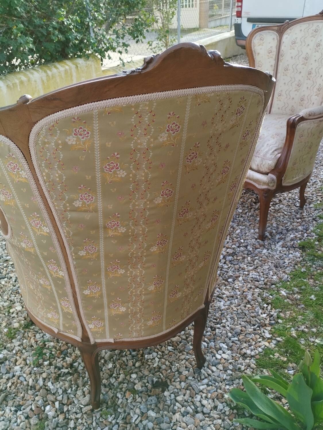 Paire de fauteuils anciens style louis xv
