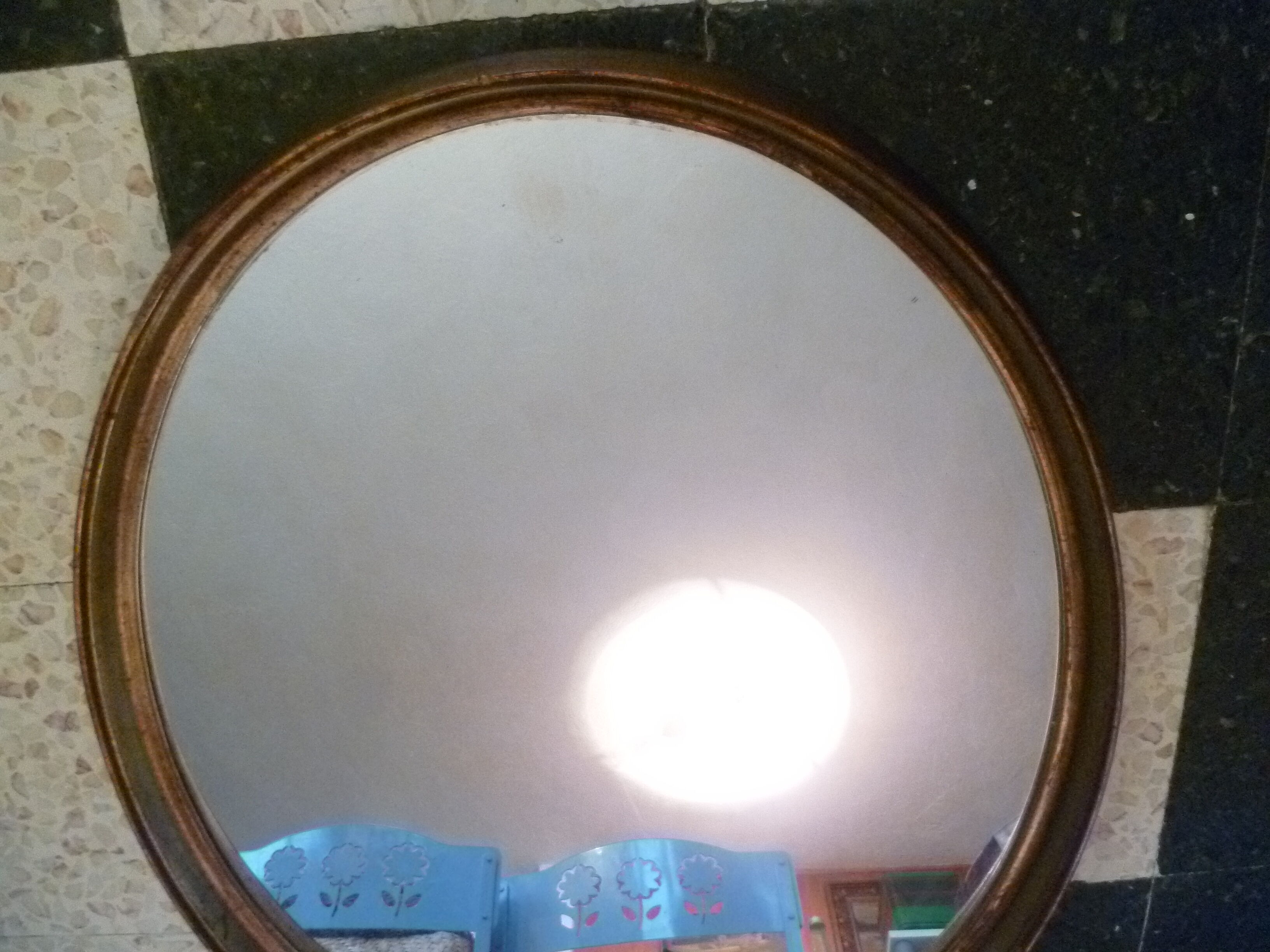 Pair of oval wall mirrors in bakelite 60's