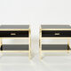 Pair of brass lacquered bedside tables by Michel Pigneres 1970