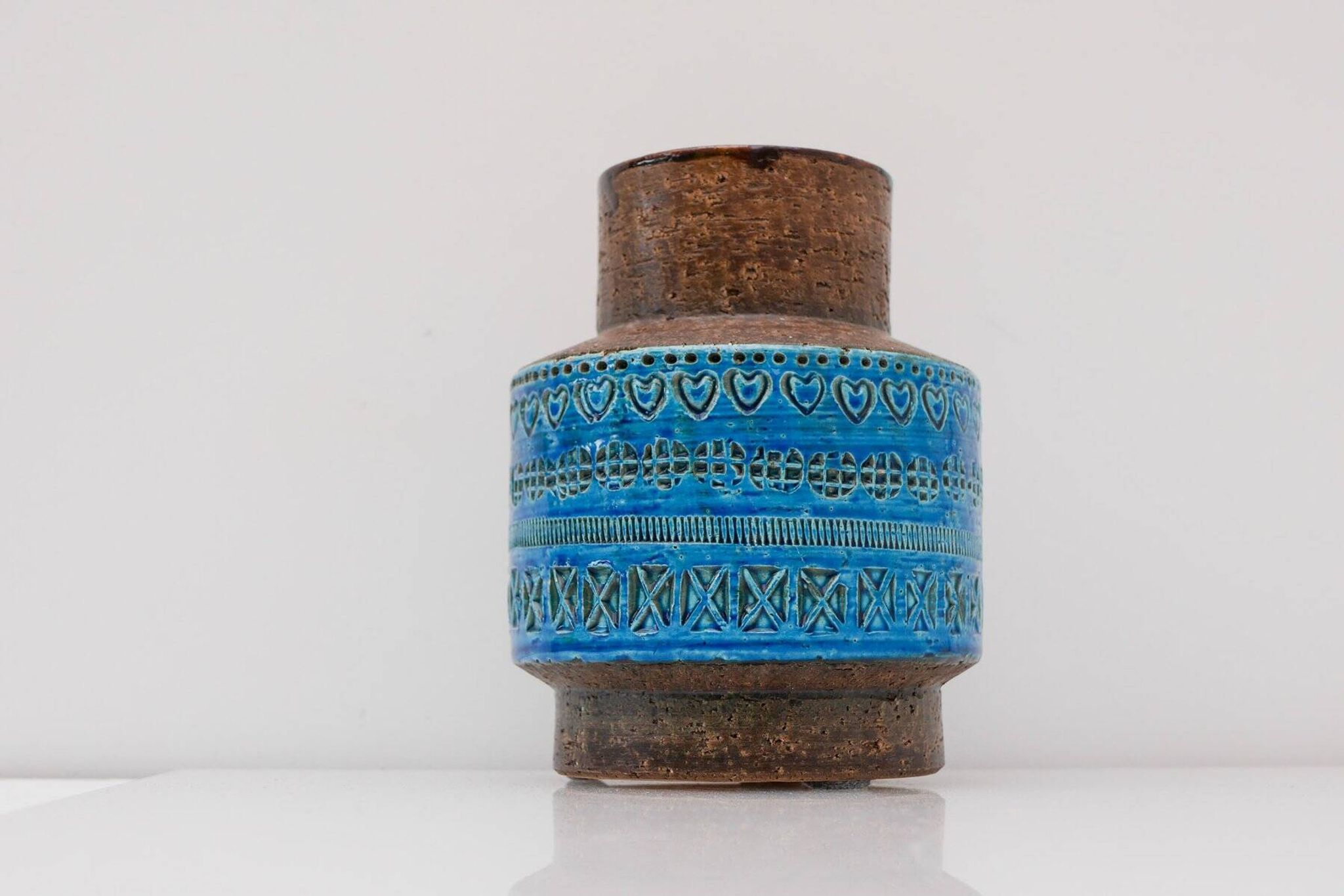 Vintage Rimini Blue Ceramic Vase by Aldo Londi for Bitossi, Italy, 1960s