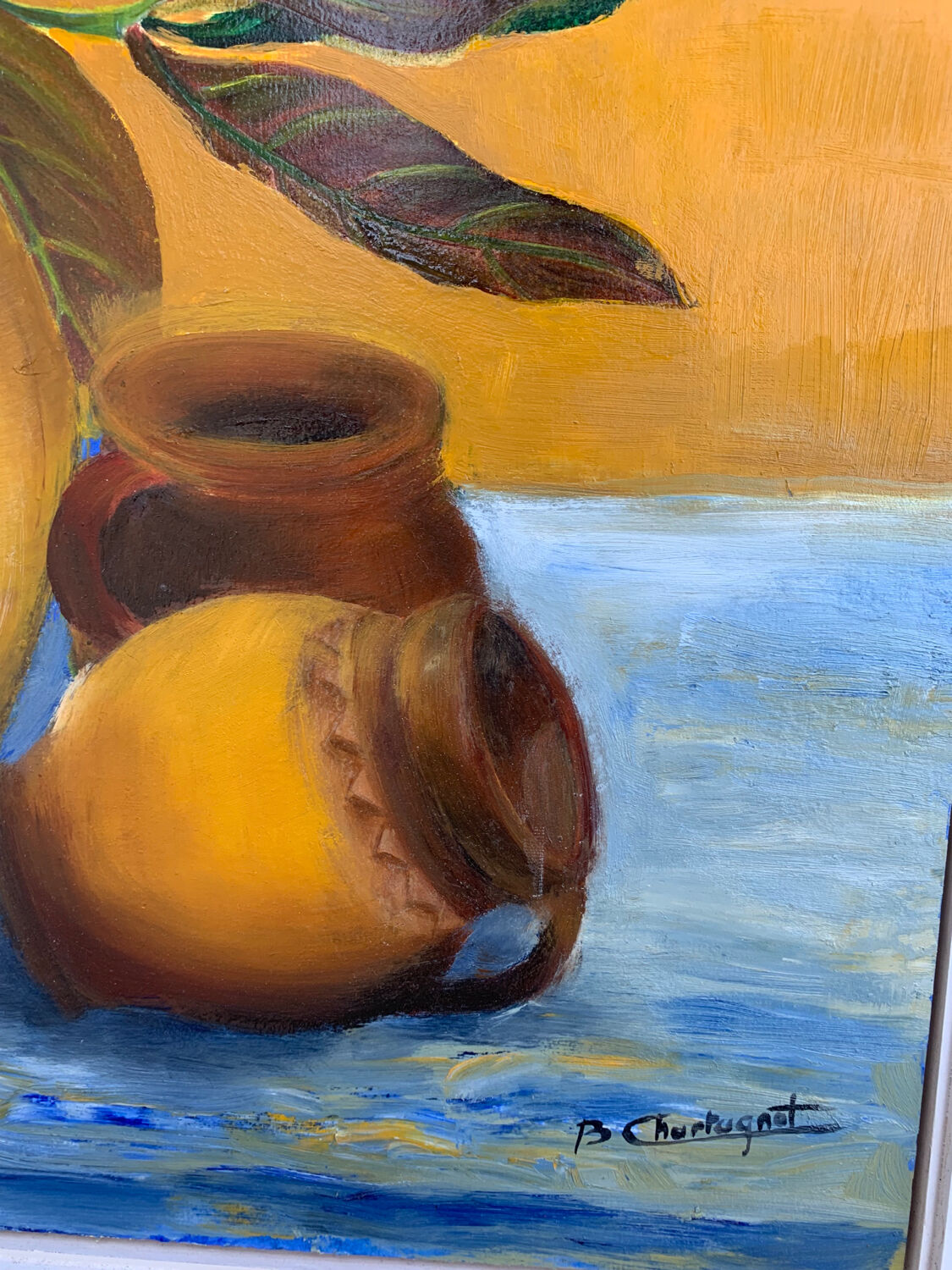 Oil painting on wood bouquet of flowers